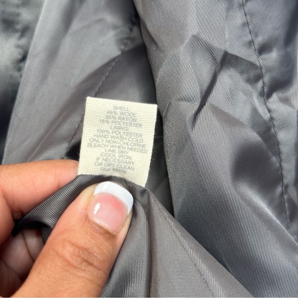 FOSSIL Gray Wool and Rayon Blend Two Button Blazer Extra Large - Picture 10 of 12